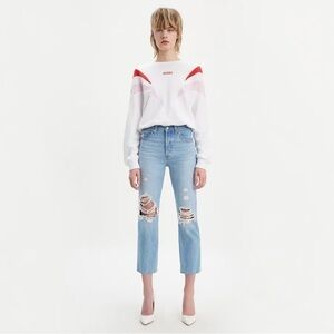 Levi's Premium - 501 Original cropped ripped jeans